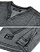 ZIMEGO Men's Vintage Color Dyed Long Sleeve V-Neck Athletic Slim Henley Shirts Steel Black