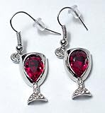 Prefen Alloy Wine Glass Earrings with Wine Tinted Crystal - Fun Wine Gift