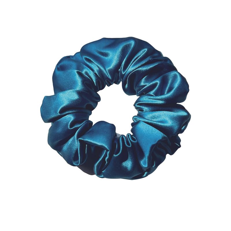 townssilk Silk Hair Tie, 100% Pure Mulberry Silk, 22 Momme, Gentle on Hair, Luxurious, Bouncy Hair Ties. 1 Piece Peacock Blue — image 1