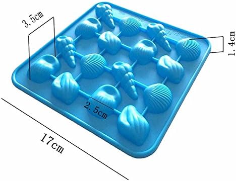 Freshyware 15 Cavity Special Sea Creature Theme Shell Shaped Silicone Mold for Soap Making Mini Bath Bomb Crafts Candy Chocolate bar Assort Color Size 17 X 17 x 1.4cm Art Molds Silicone Design 58