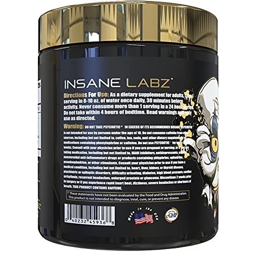 Insane Labz Psychotic Gold, High Stimulant Pre Workout Powder, Extreme