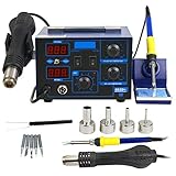 Super Deal PRO 2in1 Soldering Station 862d+ SMD Hot Air Rework Station Soldering Iron Station LED Display W/4 Nozzle
