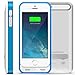 iPhone 5S Battery Case, iPhone 5 Battery Case - Maxboost Atomic S Portable Charger for iPhone 5/5S [MFI Certified] External Protective 2400mAh Battery Charging Juice Power Bank [Glossy White/Blue]