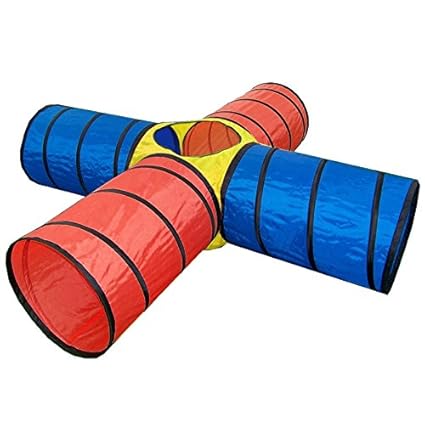 Spieltunnel Krabbeltunnel Krabbeltonne Kriechtunnel Tunnel Kinderzelt in 4 verschiedenen Ausführungen (4 Röhren Krabbeltunnel