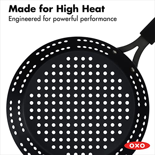 OXO Obsidian PreSeasoned Carbon Steel, 12" Frying Pan Skillet with