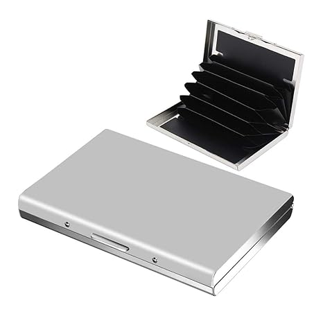 XCOZU 2 Piezas Metal Tarjeta de crédito, Tarjetero con Bloqueo ...