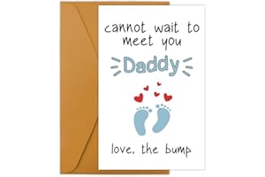 First 1st Birthday Card to New Dad Daddy from Wife Baby Girl, New Dad Father Day Cards Daddy to be Gifts for 1st Time Dad Fat