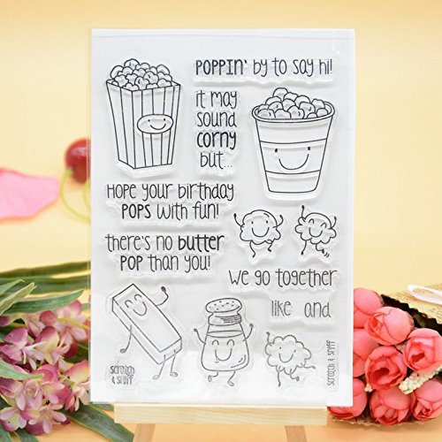 Welcome to Joyful Home 1pc Popcorn Clear Stamp for Card Making Decoration and Scrapbooking