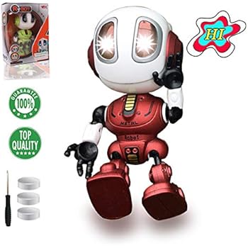 TTOUADY Robot Toys for Kids, Talking Robots Educational Toy for 3 4 5 6+ Year Old Boys Girls, LED Eyes, Interactive Voice and Touch Sensitive Flexible Robots Gift (Red)