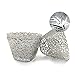 GOLF 100Pcs Cupcake Wrappers Artistic Bake Cake Paper Filigree Little Vine Lace Laser Cut Liner Baking Cup Wraps Muffin CaseTrays for Wedding Party Birthday Decoration (Silver)