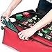 [Red Christmas Ornament Storage Box with Dividers] - (Holds 72 Ornaments up to 3 Inches in Diameter) | Acid-Free Removable Trays with Separators | Extra Front and Side Pockets for Additional Storage