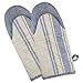 DII French Stripe, Kitchen Collection, Oven Mitts, Nautical Blue, 2 Count