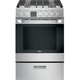 Haier QGAS740RMSS 30-Inch Slide-In Gas Range, 4 Burners, Convection Oven, Stainless Steel Finish