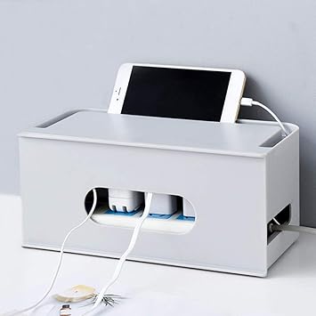 Bozaap Caja organizadora de cables, caja de almacenamiento de ...