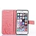 Auroralove CMBB Luxury Handmade Bling Rhinestone Soft Slim Flip Stand Wallet iPhone 7 Plus 5.5 Flower Butterfly PU Leather Case for Girls Women-Rose Red