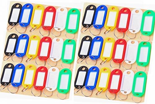 JoyAcc 36 Pieces Key Fobs Plastic Luggage Key Tags with Split Ring, Multi-Colors