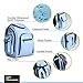 Unisex Diaper Bag Backpack, Waterproof 300D Polyester ~ Has 15 Pockets & Padded Adjustable Straps, Attaches to Stroller, With Bonus Changing Pad & Baby Care eBook, Light Blue by MakeMyMerchandise
