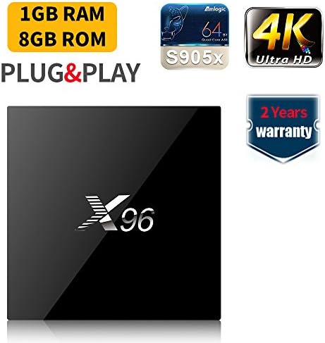 SUNNZO X96-08 Android 6.0 OS TV BOX/4K Ultra-HD Streaming Media Player with Amlogic S905X,1GB RAM+8GB eMMC,WiFi,H.265,LAN 100M