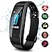SKYGRAND High-End Fitness Tracker HR, High-End Activity Trackers Health Exercise Watch with Heart Rate Sleep Monitor, Smart Band Calorie Step Counter, for Men Women (BLACK1/Black)