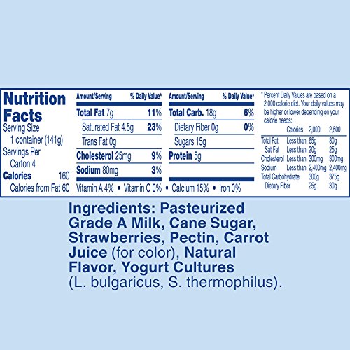 Oui by Yoplait French Style Yogurt, Non-GMO, Gluten Free Yogurt, Strawberry, 5.0 oz (4 Count)