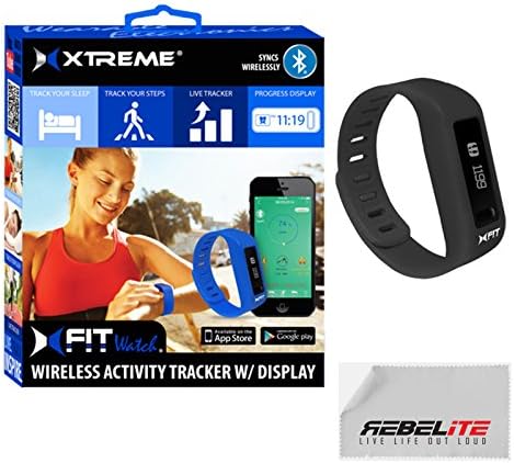 Rebelite XFIT Wireless Bluetooth Activity / Fitness Tracker Watch with 5 on Screen Display Modes (Black)