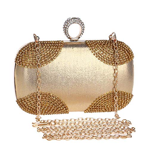 YOUTO Evening Party Clutch Bags Night Party Bags Rhinestone Women's Clutches Evening Bag Clutch Purse Bags Special Occasion Evening Handbags Evening Clutches Purses (Color : Gold)