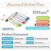500Pcs Assorted Safety Pins, 7 Sizes Durable Metal Safety Pins 19mm - 54mm for Home Office Use DIY Art Craft Sewing Jewelry Making with Storage Box (500Pcs)
