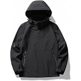 congluoki Men's Waterproof Windbreaker with Removable Hood Lightweight Rain Coats for Casual Hiking Cycling