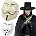 AStorePlus Funny V for Vendetta White Mask, Cosplay Guy Fawkes Mardi Gras Party Mask Halloween Costume Accessory
