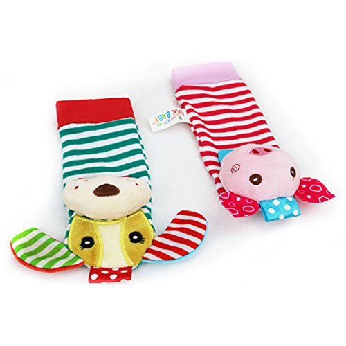 image for GoaPly Baby Rattle,Baby Wrist Rattles and Foot Finder Set Sock Toys[4 