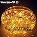 Aluvee Solar Rope String Light Outdoor,Garden Decoration Outdoor Waterproof Rope String Christmas Lamp Wedding Party Tree Xmas Decoration Tree Xmas (33ft/100LED,Warm White + PVC Tube)