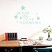ufengke We Love You Stars Wall Decals Fluorescence Stickers Glow in The Dark, Children's Room Nursery Removable Wall Stickers Murals