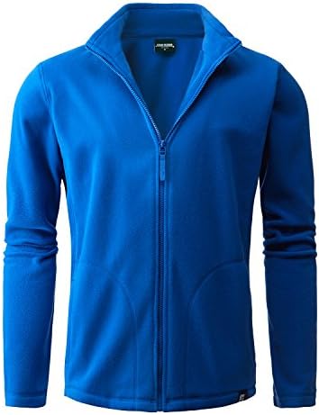 Stone Feather Men's plain sleeve Premium Cotton fleece jacket, Blue, Large