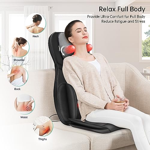 Snailax Full Body Massage Chair Pad Shiatsu Neck Back Massager with