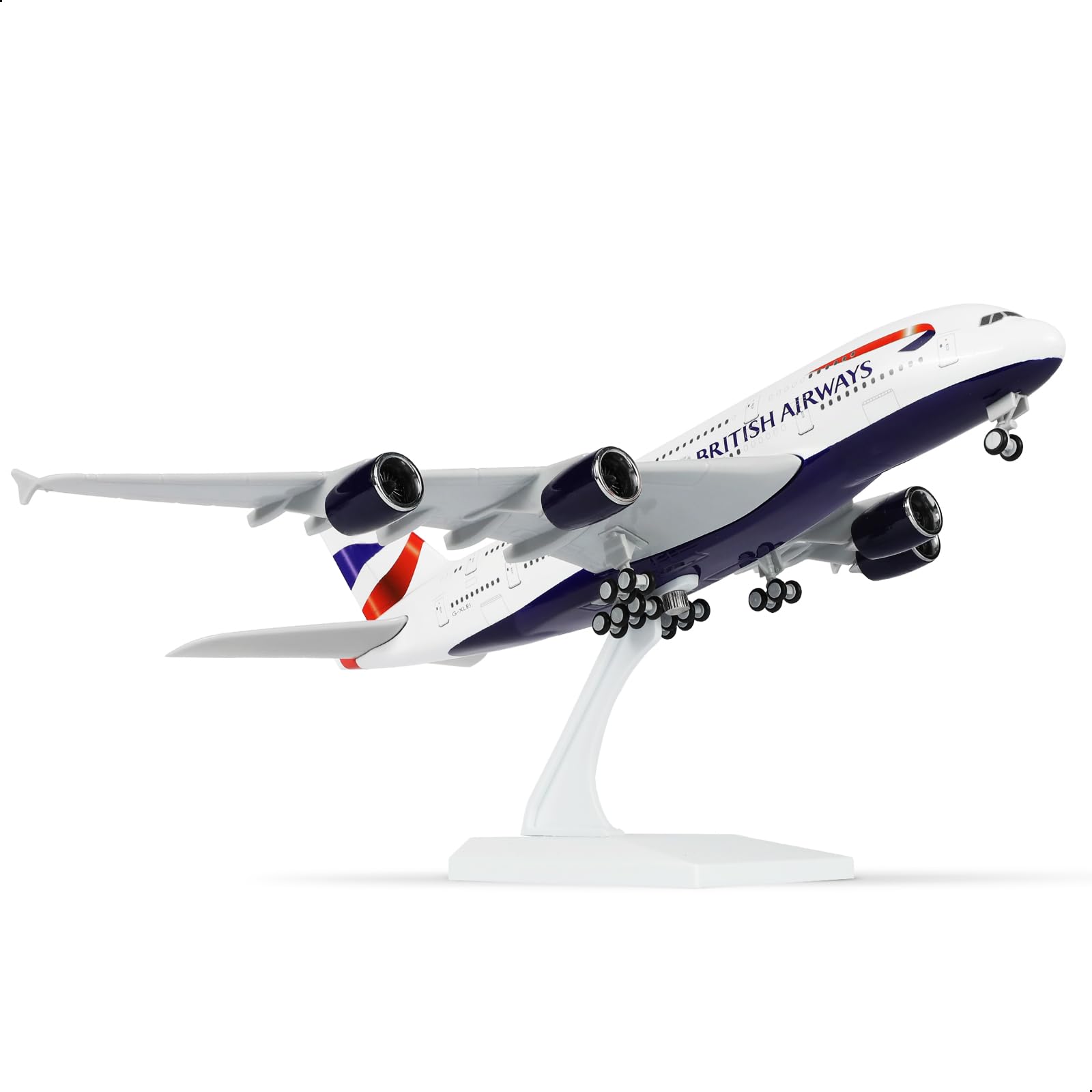 QIYUMOKE 1/240 A380 Model Plane for British Airways for Airbus A380 Model Plane with Stand (12 Inch Length) Prefabricated Model Kit for Adults - Creative Gifts from Aerial Traffic β image 1