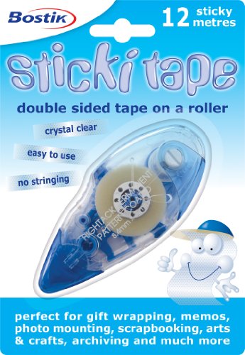 2 x Bostik Sticki Sticky Dot Tape Roller Adhesive Glue Double Sided Adhesive 12m New Manufacturer part number: 805965