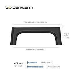 goldenwarm 25 Pack Black Cabinet Pulls Matte Black