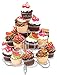 Cupcake Stand or Cupcake Holder for Parties, a 4 Tier Reusable Metal Cupcake Tower for 23 Cupcakes and Dessert