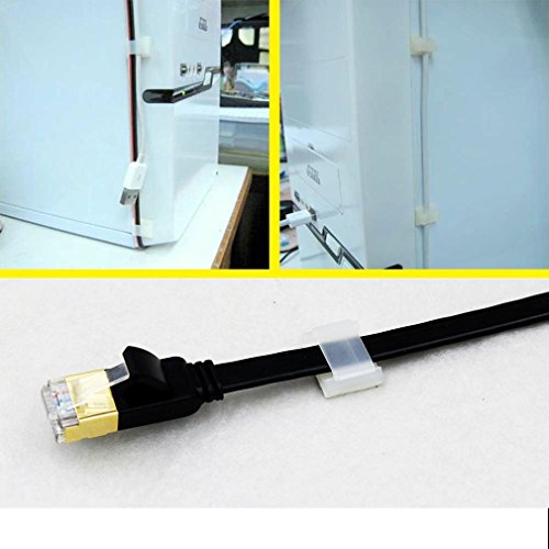 Cable Clips Wires Clamp (White Set of 50) with SelfAdhesive