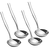 Xowine Stainless Steel Gravy Ladle Soups, 4 Pieces Gravy Soup Spoon