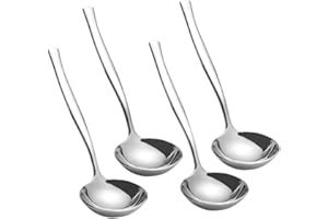 Xowine Stainless Steel Gravy Ladle Soups, 4 Pieces Gravy Soup Spoon