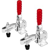POWERTEC 2PK Toggle Clamp, 500 lbs Holding Capacity, 12130 Quick Release Vertical Clamps w/Antislip Rubber Pressure Tip for Woodworking Jigs and Fixtures, Welding, Drill Press, Crosscut Sled (20335)