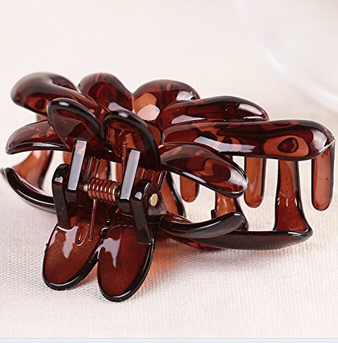 Prettyou 2.7" Middle Size Plastic Resin Hair Claw Clip for Women, 4 Count