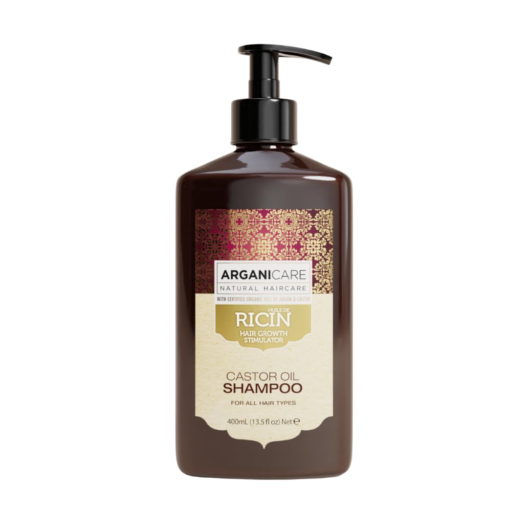 Arganicare | Castor Oil Strengthening Shampoo | All Hair Types | Gentle Daily Cleansing Care | Shine, Softness and Breakage-Resistance Feel | 400 ml