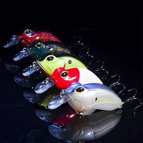 FOVONON Frog Hard Bait Floating Wobblers 5pcs/Set Fishing Lures Topwater Artificial Bait Pike Fishing Tackle Crankbait (F131)