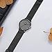 BOLISI Mens Womens Watches Ultra-thin Elegant Classic Analog Quartz Fashion Dress Wrist Watch with Milanese Mesh Band (Black Gray)