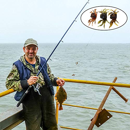 Yghh 3 Pièces Leurres De Pêche Souples, Leurre De Pêche, Appât De Crabe, Doux Extérieur Portable Pvc 3d Crabe Leurre Avec Crochet Pour Bream, Bass, Flathead, Whiting, Snapper (3 Couleurs)