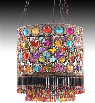 lampara de techo india piedras colores