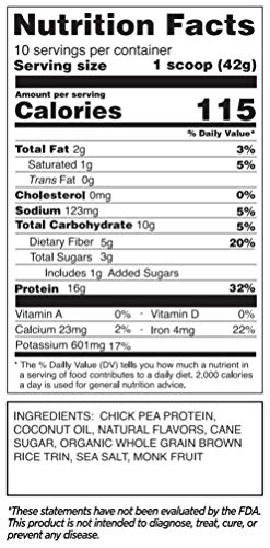 Eden Chickpea Protein Powder | Vegan, Low Net Carbs, Dairy Free, Gluten Free, Lactose Free, Soy Free, Non-GMO & High Bioavailability (1 lb, Vanilla)