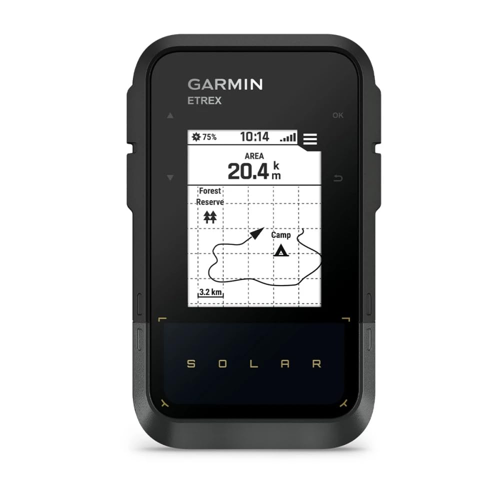 Garmin eTrex® Solar, GPS Handheld Navigator, Unlimited Battery Life, Water Resistant